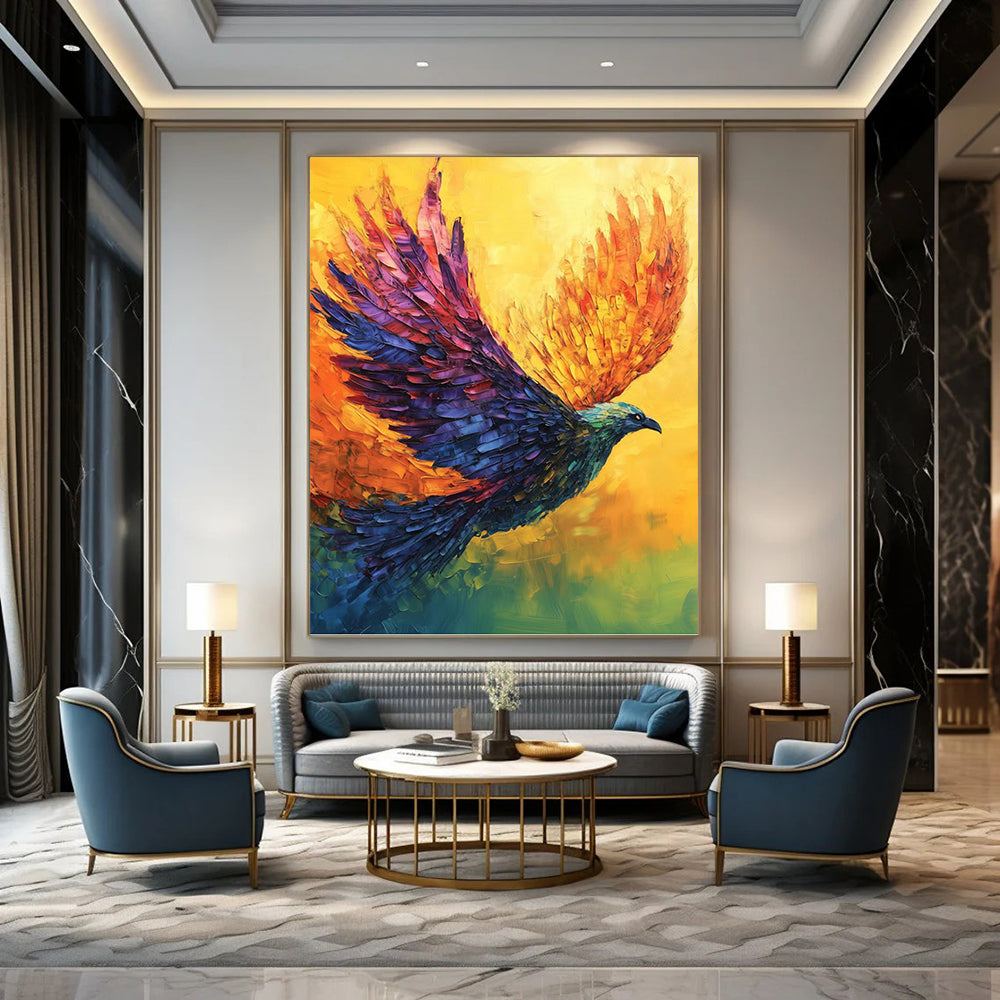 Large Vertical Custom Abstract Hand - Painted Work for Bedroom and Office DKH1656