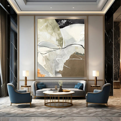 Stunningly Vast Hand - Painted Textured Abstract Canvas for Hallway & Entryway DKH1237