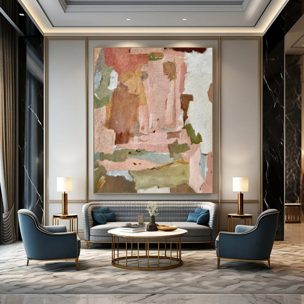 Enormous-Sized Hand-Painted Abstract Installations for Dining Room & Hallway LargeART2285