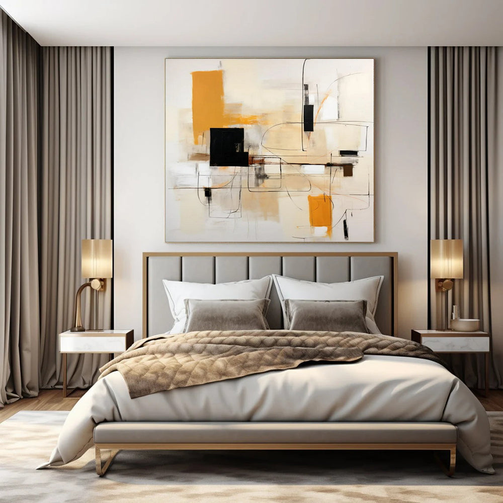 Hand-Painted Custom Abstract Canvas for Bedroom & Living Room LargeART1461