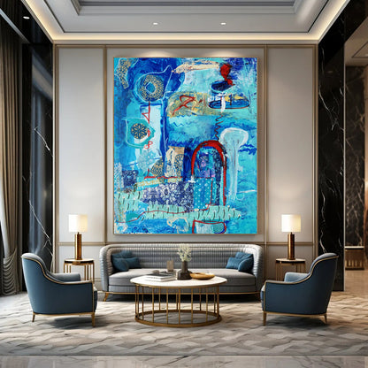 Custom Abstract Art: Large Dimensions, Textured Excellence for Bedroom & Hallway DTP296