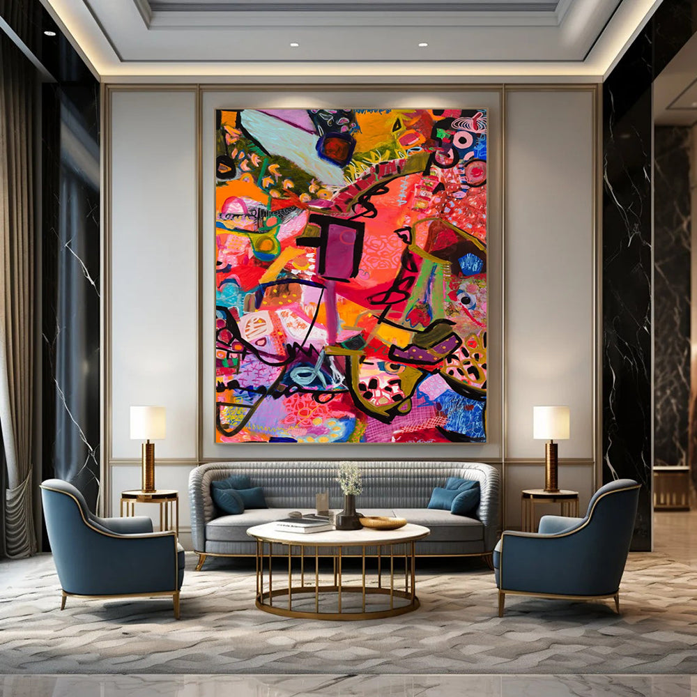 Handmade Big-Scale Abstract Art: Textured Details for Hotel & Entryway DTP295