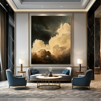 Grand - Sized Hand - Painted Textured Custom Abstract Gemstone for Bar and Living Room DTP022