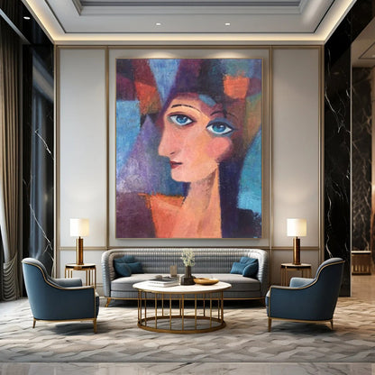 Dreamy & Soft Hand-Painted Custom Abstract Painting for Dining Room & Hotel LargeART1997