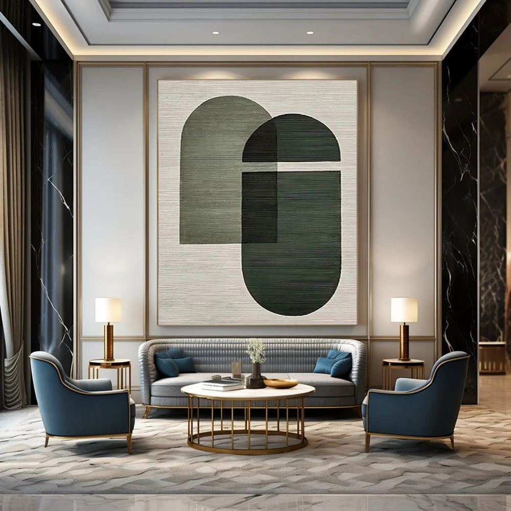 Expertly Designed Hand - Painted Textured Canvas Mural for Office & Entryway DKH1131