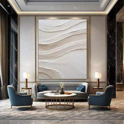 Gigantic Custom - Crafted Hand - Painted Textured Abstract Wall Art for Hotel Suite & Living Room DKH1024