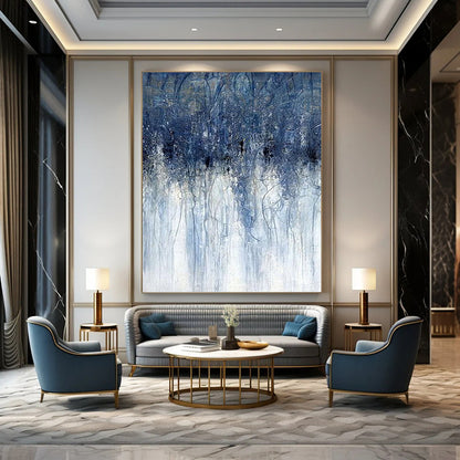 Gargantuan - Format Vertical Hand - Painted Custom Abstract Sonnet (with Captivating Textures), for Dining Room and Hotel DKH1537