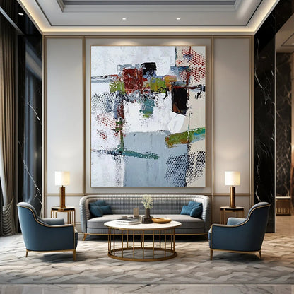 Monumental - Scale Hand - Painted Custom Abstract Work for Hallway and Hotel DTP042