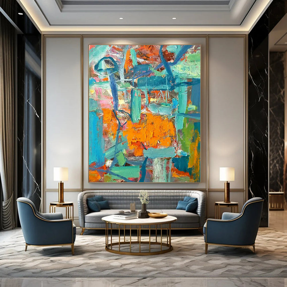 Monumental Hand-Painted Abstract Wall Art for Office & Bedroom LargeART2291