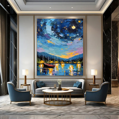 Oversized Custom Hand-Painted Abstract Art for Bedroom & Hotel LargeART1886