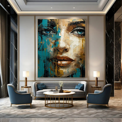 Hand-Painted Large-Scale Textured Abstract Wall Art for Bedroom & Study LargeART2132