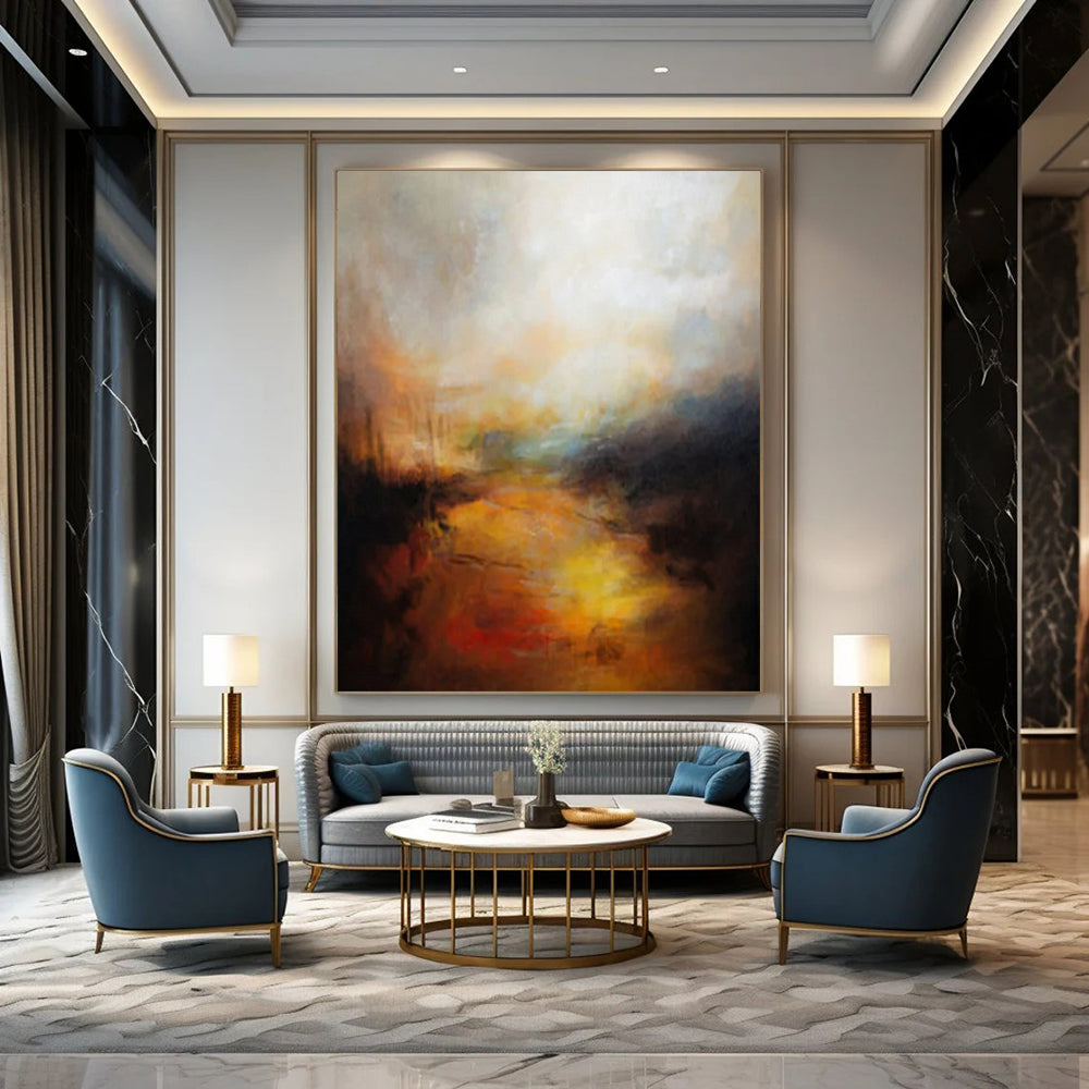 Massive-Scale Hand-Painted Abstract Canvases for Bedroom & Hallway LargeART2333