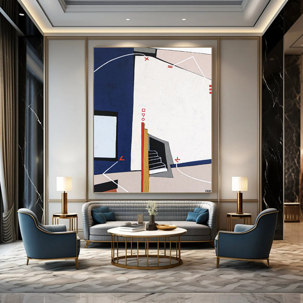 Breathtaking Hand - Painted Textured Canvas Mural for Living Room & Hotel Lobby DKH1106