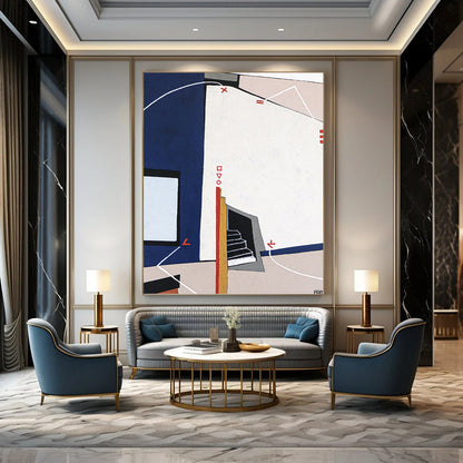 Breathtaking Hand - Painted Textured Canvas Mural for Living Room & Hotel Lobby DKH1106