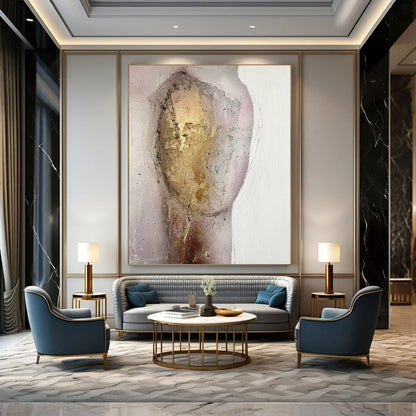 Oversized-Scale Hand-Painted Abstract Canvas for Bedroom & Reading Nook LargeART2222
