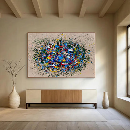 “Artistic Tides” Large - Format Abstract Mural for Bedroom & Dining Room DKH304