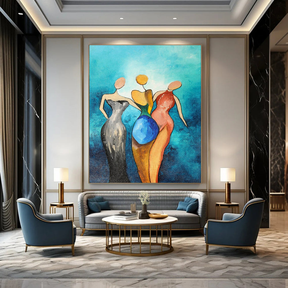 Hand-Painted Custom Abstract Canvas for Bedroom & Bar LargeART1813