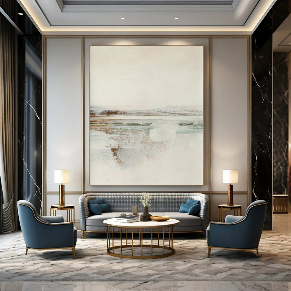 Custom Handmade Abstract Paintings: Big Sizes, Textured Details for Bedroom & Hallway DTP225