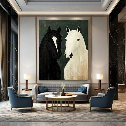 Large - Format Custom Textured Hand - Painted Abstract Mural for Entryway & Hotel Suite DKH1003