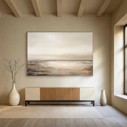 Neutral Coastal Sunset - Calm Bedroom Wall Art DLZ102