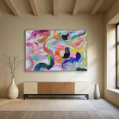 “Vivid Vortex” Grand Abstract Art for Bar & Living Room DKH292