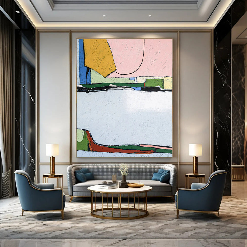 Breathtaking Large-Scale Hand-Painted Abstract Canvas: Transform Your Bedroom & Living Room LargeART2373