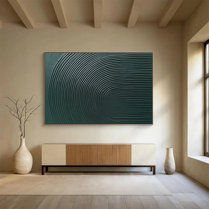“Green Circular Textures” - Deep Greens, Textured Circular Patterns - Abstract Acrylic Painting HB1752