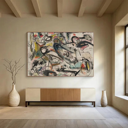 Oversized Abstract Wall Art for Office & Dining Room DKH144