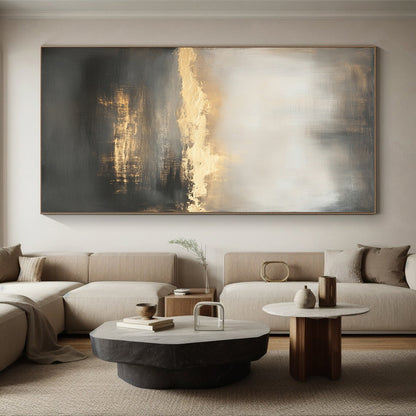 Subtle Tones Abstract Landscape "Moody Horizon" Painting On Canvas HB293