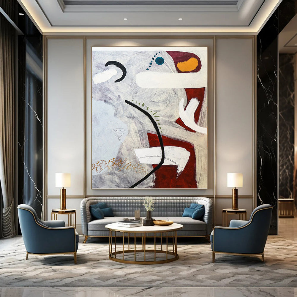 Artistic Hand - Crafted Textured Canvas Abstract for Bedroom & Dining Room DKH1108