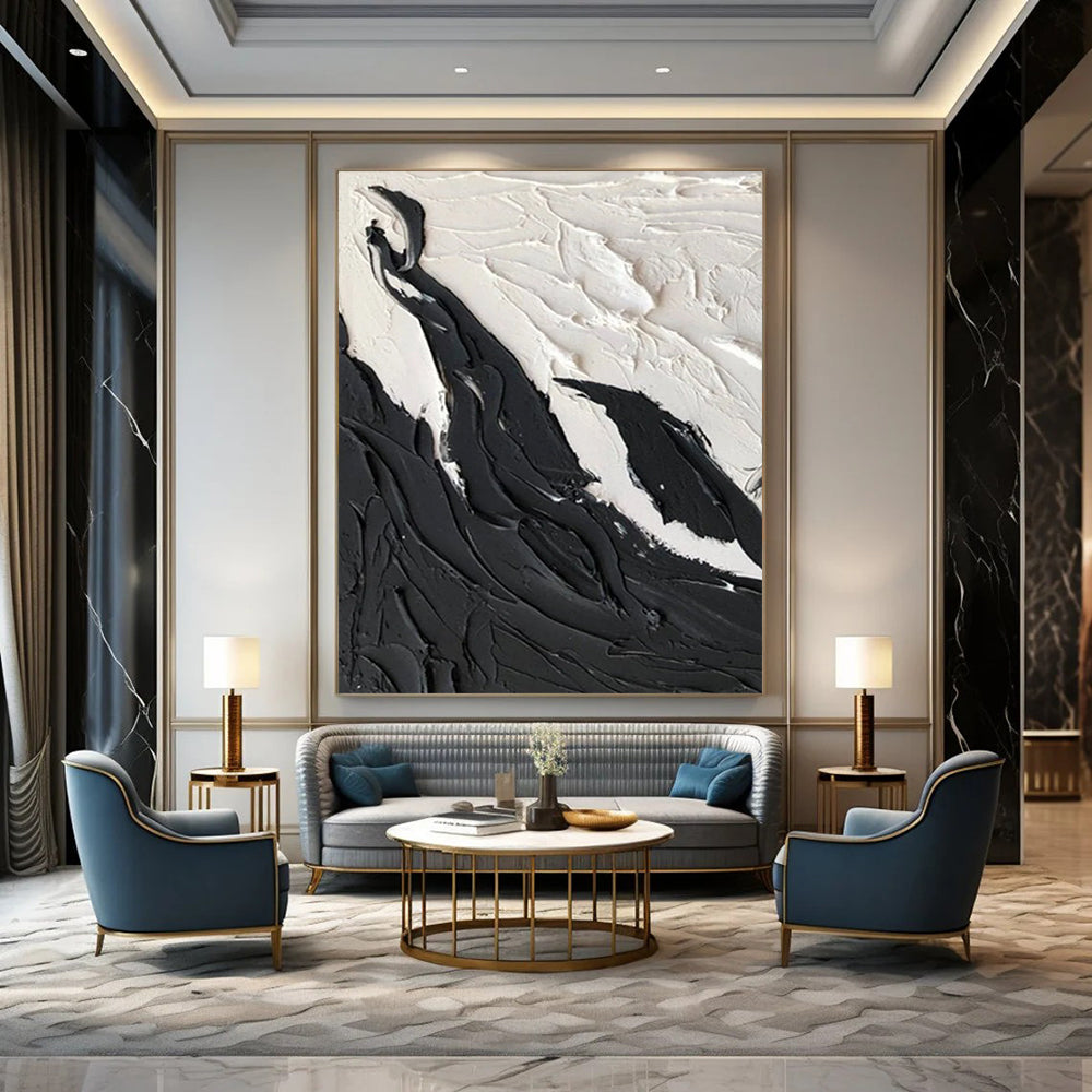 Large Custom Abstract Paintings with Textured Details for Bedroom & Office DTP395