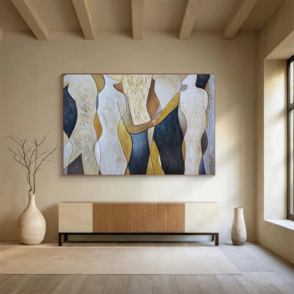 Grand Textured Hand - Painted Abstract Artwork for Interior Prestige DKH731