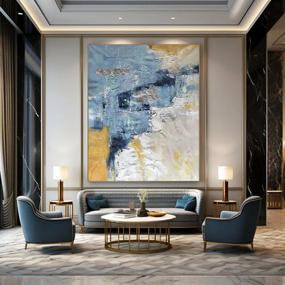 Hand-Painted Large-Scale Abstract Art: Textures for Living Room & Office DTP255