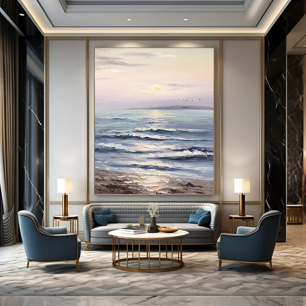 Tall - Formed Vertical Hand - Painted Textured Custom Abstract Ballad for Hotel and Dining Room DKH1596