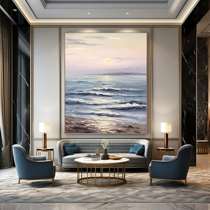 Tall - Formed Vertical Hand - Painted Textured Custom Abstract Ballad for Hotel and Dining Room DKH1596