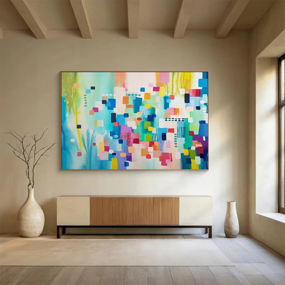 Enormous Hand-Painted Abstract Art for Office & Dining Room LargeART1497