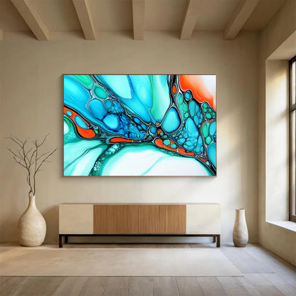 “Colorful Fluid Abstract” - Bright Palette, Fluid Art Patterns Painting On Canvas HB0880