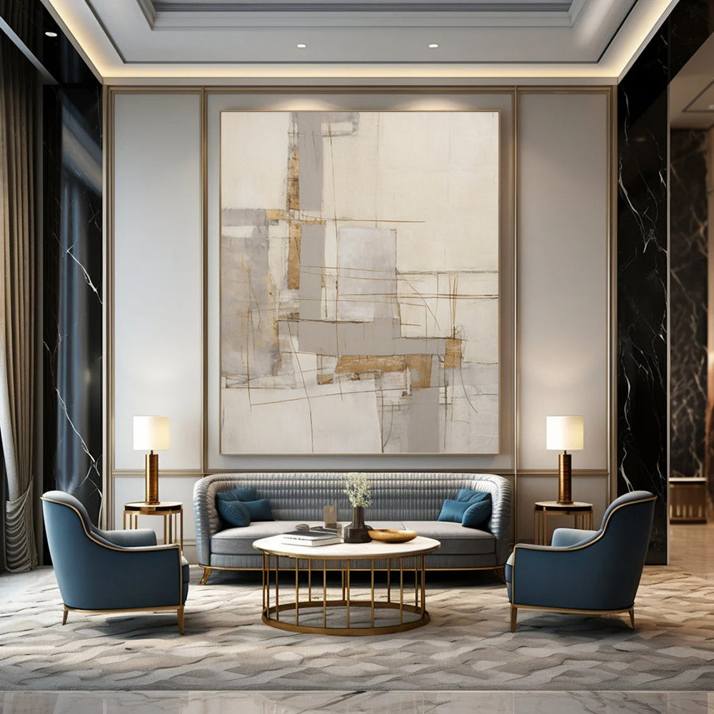 Captivating Hand - Painted Textured Abstract for Bedroom & Dining Room DKH1322