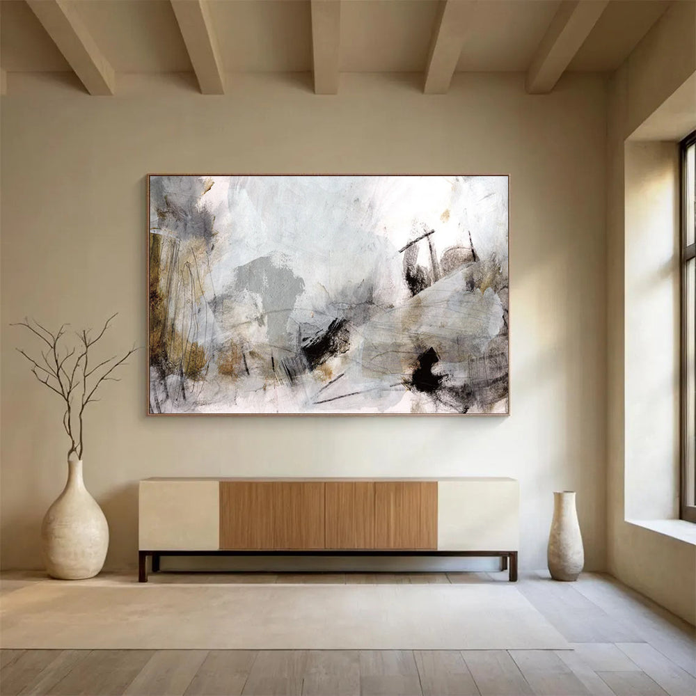 Subtle Gray Collage - Large Serene Office Art DLZ135
