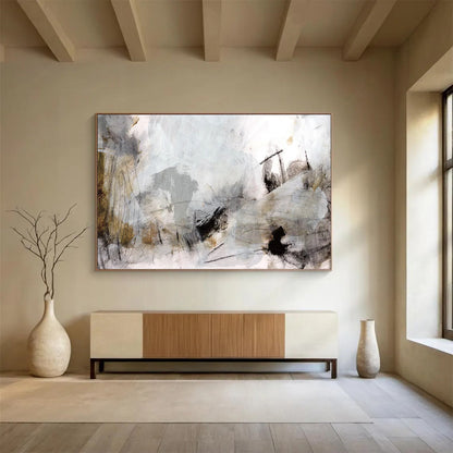 Subtle Gray Collage - Large Serene Office Art DLZ135