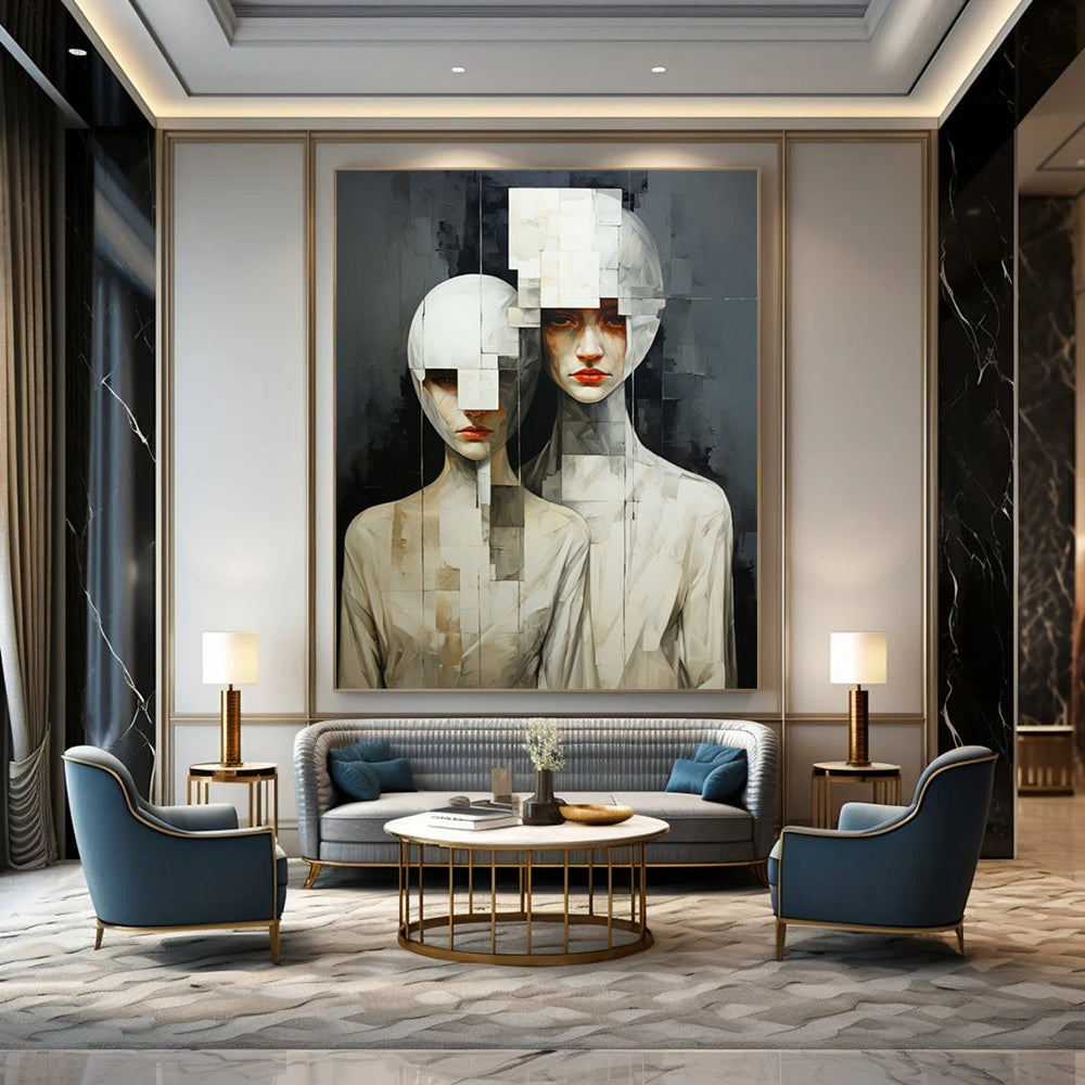 Large-Format Hand-Painted Abstract Art for Office & Studio LargeART2203