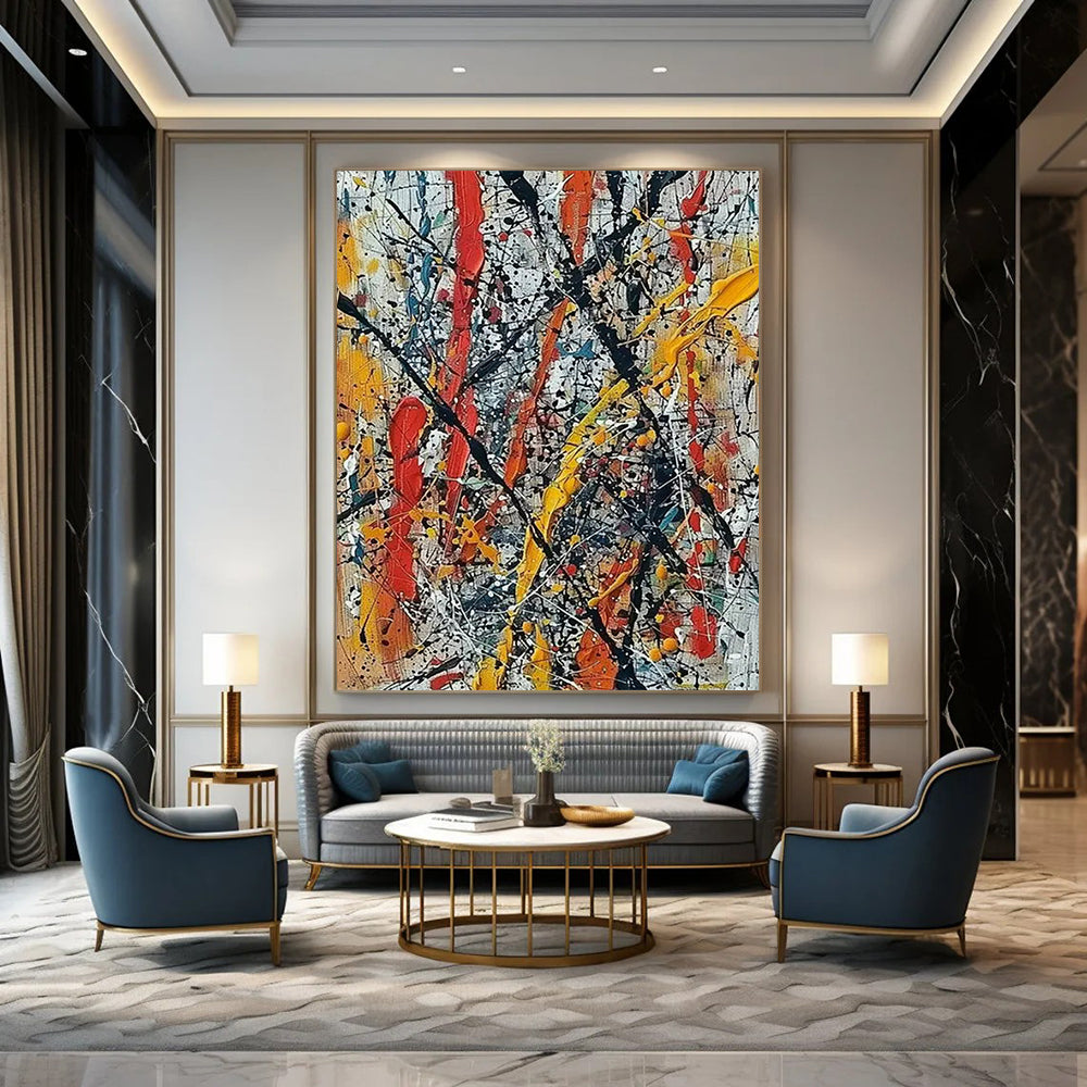 Grandiose Hand-Painted Abstract Art for Bedroom & Hotel Lobby LargeART2355