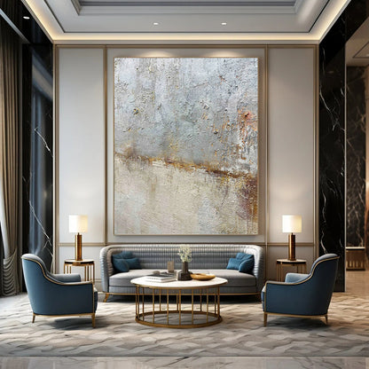 Enormous - Sized Hand - Painted Textured Custom Abstract Ode, for Living Room and Entryway DKH1508