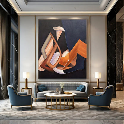 Large Abstract Painting with Expressive Textures for Living Room & Dining Room DKH0927