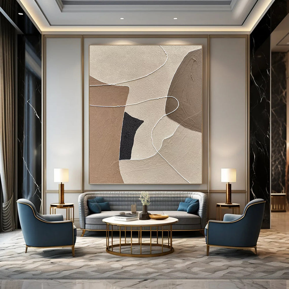Polished Hand - Painted Textured Abstract Canvas for Hallway & Living Room DKH1313