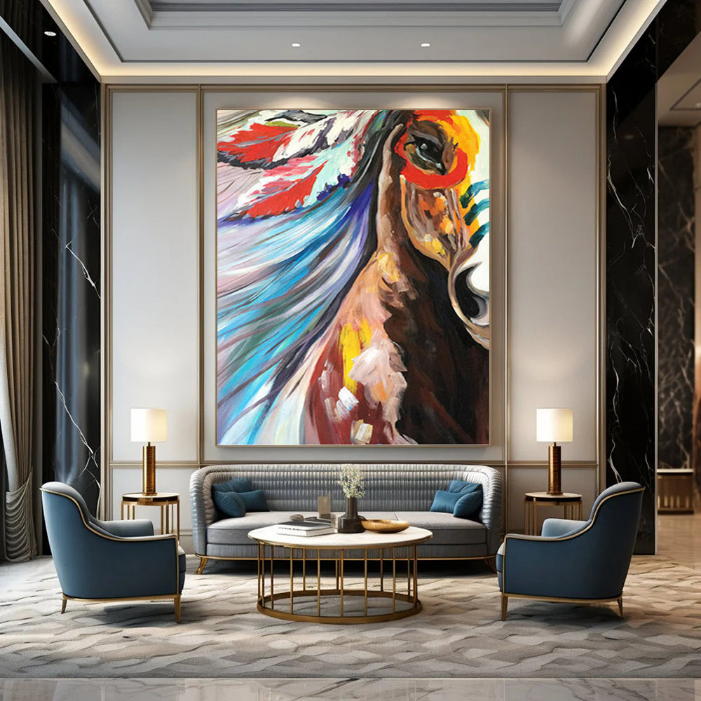 Large - Sized Enchanting Hand - Painted Textured Abstract on Canvas for Dining Room & Entryway DKH1426