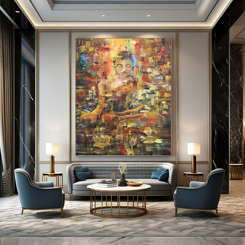 Large Vertical Custom Abstract Hand - Painted Artwork for Living Room and Bar DKH1627