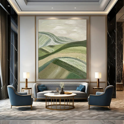 Subtle & Understated Hand-Painted Custom Abstract Painting for Office & Hallway LargeART1988
