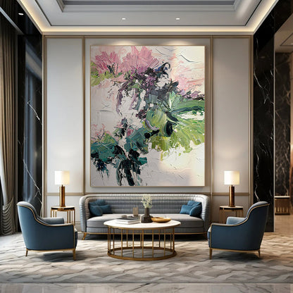 Large Custom Abstract Artworks: Hand-Painted Textures for Living Room & Hallway DTP271