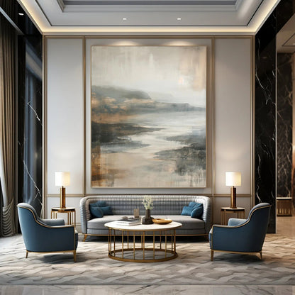 Hand - Painted Custom Textured Abstract Painting for Living Room & Dining Room DKH1001